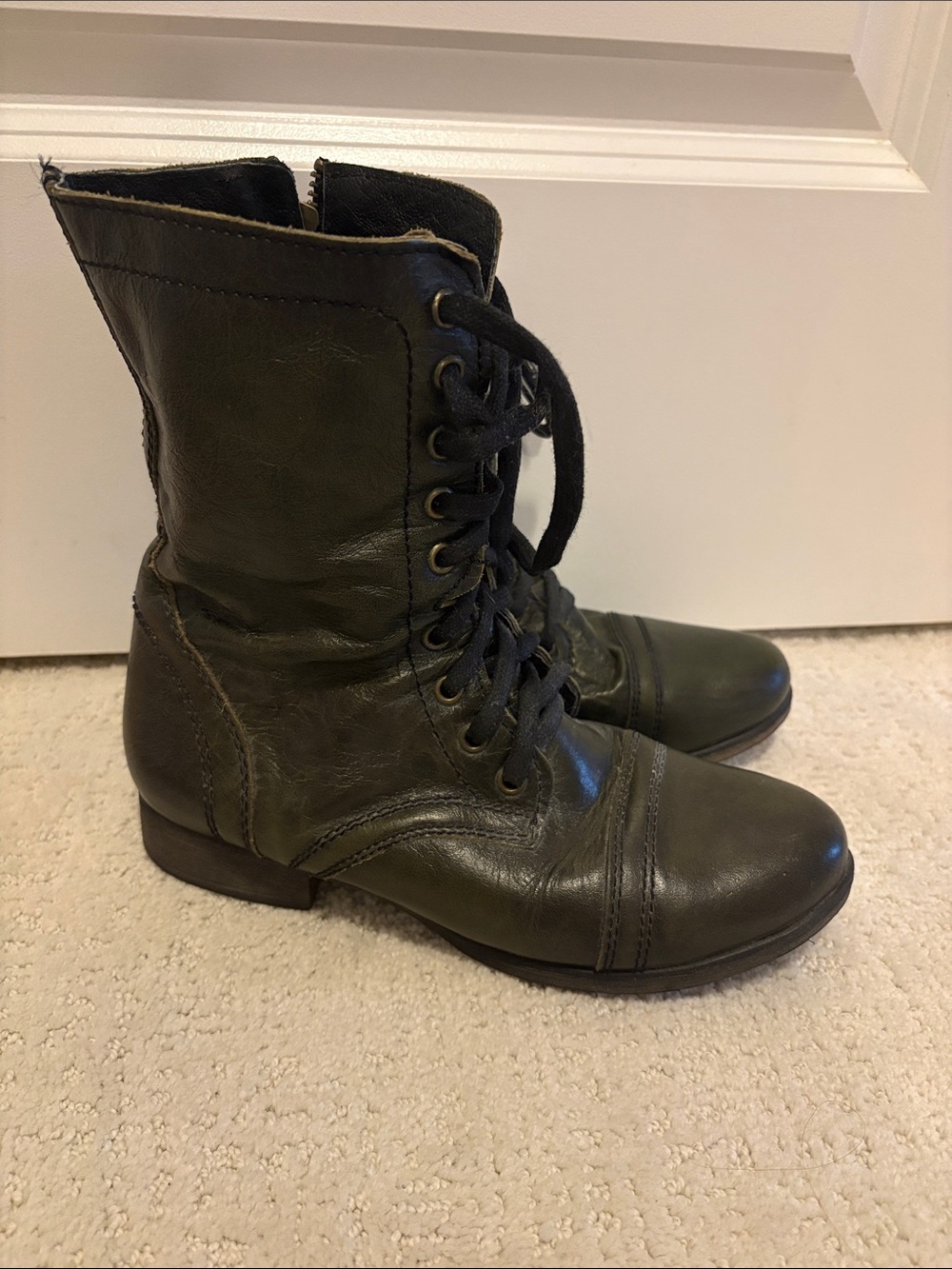 Steve Madden Troopa Combat Boots - Green - Size 7M